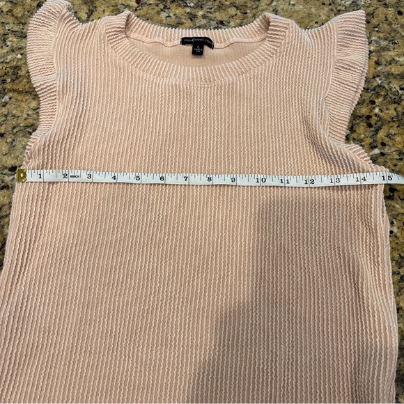 “MM MM MM” LG. PULL OVER TOP PEACH RIBBED DESIGN CAP SLEEVES USA “JUNIORS” NWT - Picture 12 of 13